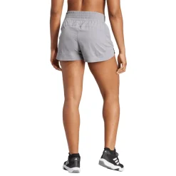 adidas Pacer Stretch-Woven Zipper Pocket Lux Shorts in Grey