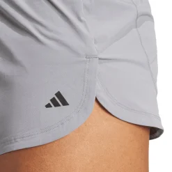 adidas Pacer Stretch-Woven Zipper Pocket Lux Shorts in Grey