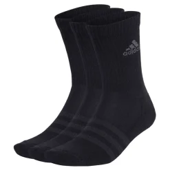 adidas 3-Pack Cushioned Crew Socks in Black Grey