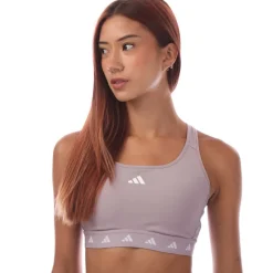 adidas Powerreact Training Medium-Support Techfit Bra in Purple