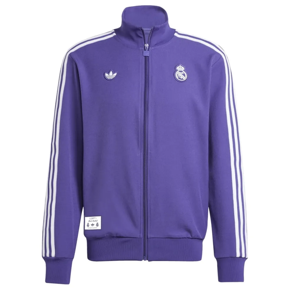 adidas Real Madrid Terraces Icon Tracksuit Top in Purple