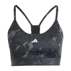 adidas Slim Fit Scoop Neck Bra in Grey