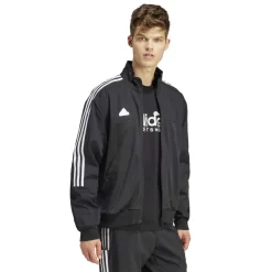 adidas Tiro Material Mix Track Jacket in Black