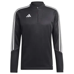 adidas Tiro23 Zip Neck Athletic Sweatshirt in Black