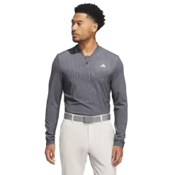 adidas Ultimate365 Tour Primeknit Long Sleeve Polo Shirt in Black