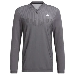 adidas Ultimate365 Tour Primeknit Long Sleeve Polo Shirt in Black