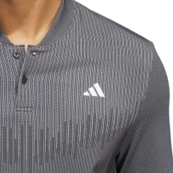 adidas Ultimate365 Tour Primeknit Long Sleeve Polo Shirt in Black
