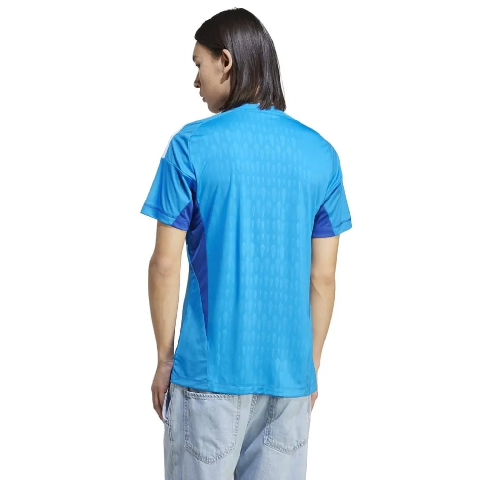 adidas V-Neck Regular Fit Short Sleeve Shirt in Blue