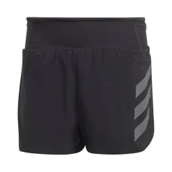 adidas Walking Curved Hem Athletic Shorts in Black