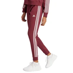 adidas Womens 3 Stripes Pants Slim in Red