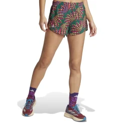 adidas Womens Adizero X Farm Running Shorts in Green