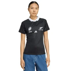 adidas Womens Black Ferns Home Shirt 2025 in Black