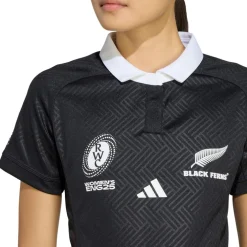 adidas Womens Black Ferns Home Shirt 2025 in Black