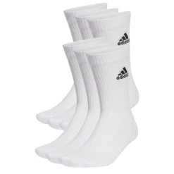 adidas Womens Cushioned Crew Socks 6 Pack in White