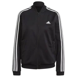 adidas Womens Essentials 3-Stripes Tracksuit in Black-White