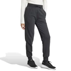 adidas Womens French Terry Print Regular Joggers in Black