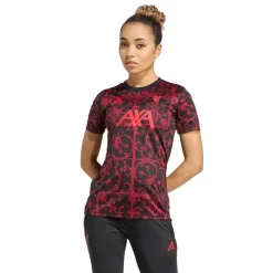 adidas Womens Liverpool Pre Match Shirt 2025 2026 in Black