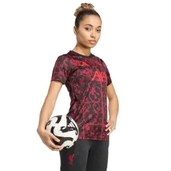 adidas Womens Liverpool Pre Match Shirt 2025 2026 in Black