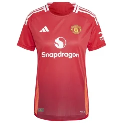 adidas Womens Manchester United Authentic Home Shirt 2024 2025 in Red