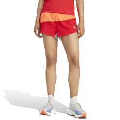adidas Womens New York City Running Split Shorts in Red