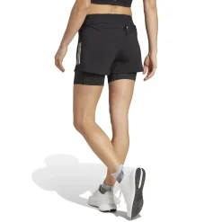 adidas Womens Own The Run 2 In 1 Running Shorts in Black