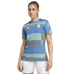 adidas Womens Real Madrid Pre Match Shirt 2025 2026 in Blue