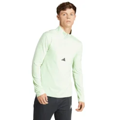 adidas Workout Quarter-Zip Top in Green