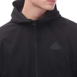 adidas Z.N.E. Woven Full-Zip Hooded Track Top in Black