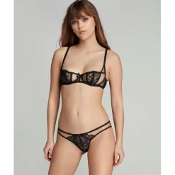 Agent Provocateur Rozlyn Lace Trim Thong in Black