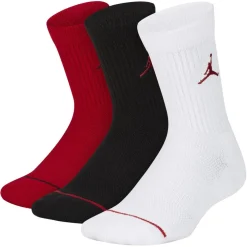Air Jordan 3 Pack Crew Socks Childrens in Red