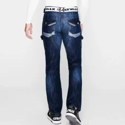 Airwalk Mens Belted Cargo Jeans in Blue