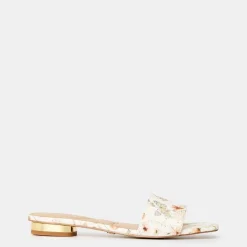 Aldo Floral Open Toe Flat Heel Slides in Multi