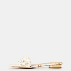Aldo Floral Open Toe Flat Heel Slides in Multi