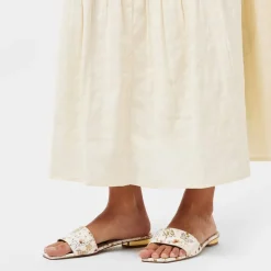 Aldo Floral Open Toe Flat Heel Slides in Multi