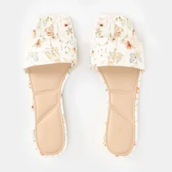 Aldo Floral Open Toe Flat Heel Slides in Multi