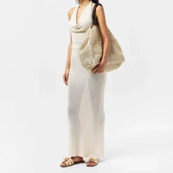 Aldo Floral Open Toe Flat Heel Slides in Beige