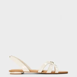 Aldo Open Toe Flat Heel Slide Sandals in White