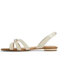 Aldo Open Toe Flat Heel Slide Sandals in White
