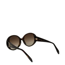 Alexander McQueen Seal Motif Round Sunglasses in Brown