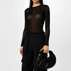 Alexander Wang Crescent Small Crackle Tote Bag in Black