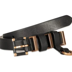 AllSaints 18mm Lthr Bk Blt in Black