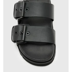 AllSaints Sian Slides Sandals in Black