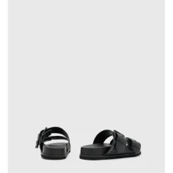 AllSaints Sian Slides Sandals in Black