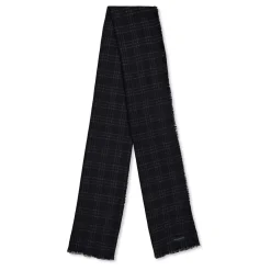 AllSaints Sparkle Plaid Oblong Scarf in Black