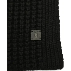 AllSaints Waffl Knt Scarf in Black