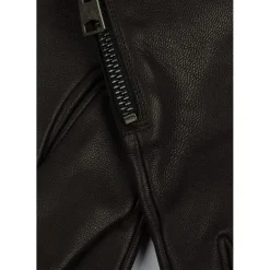 AllSaints Zip Lthr Glv in Brown