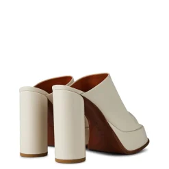 Ambush Platform Block Heel Mules in White