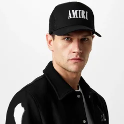 Amiri Logo Trucker Cap in Black