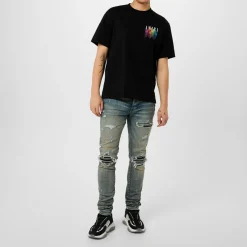 Amiri Mx 1 Distressed Jeans in Blue