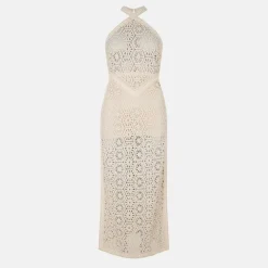Amylynn Crchet Dress in Beige